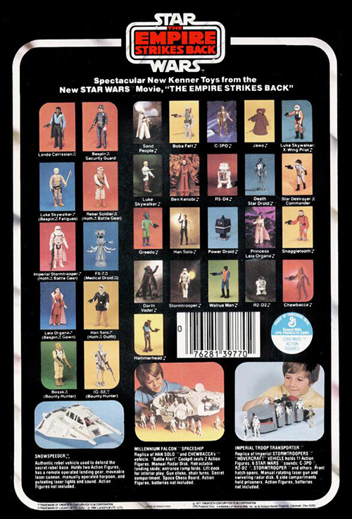 Image of a vintage Star Wars 31 Figure Cardback.