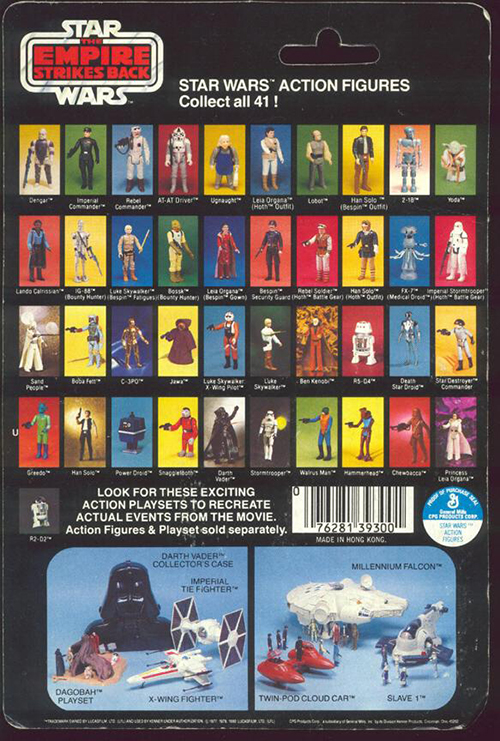 Image of a vintage Star Wars 41 Figure Cardback.