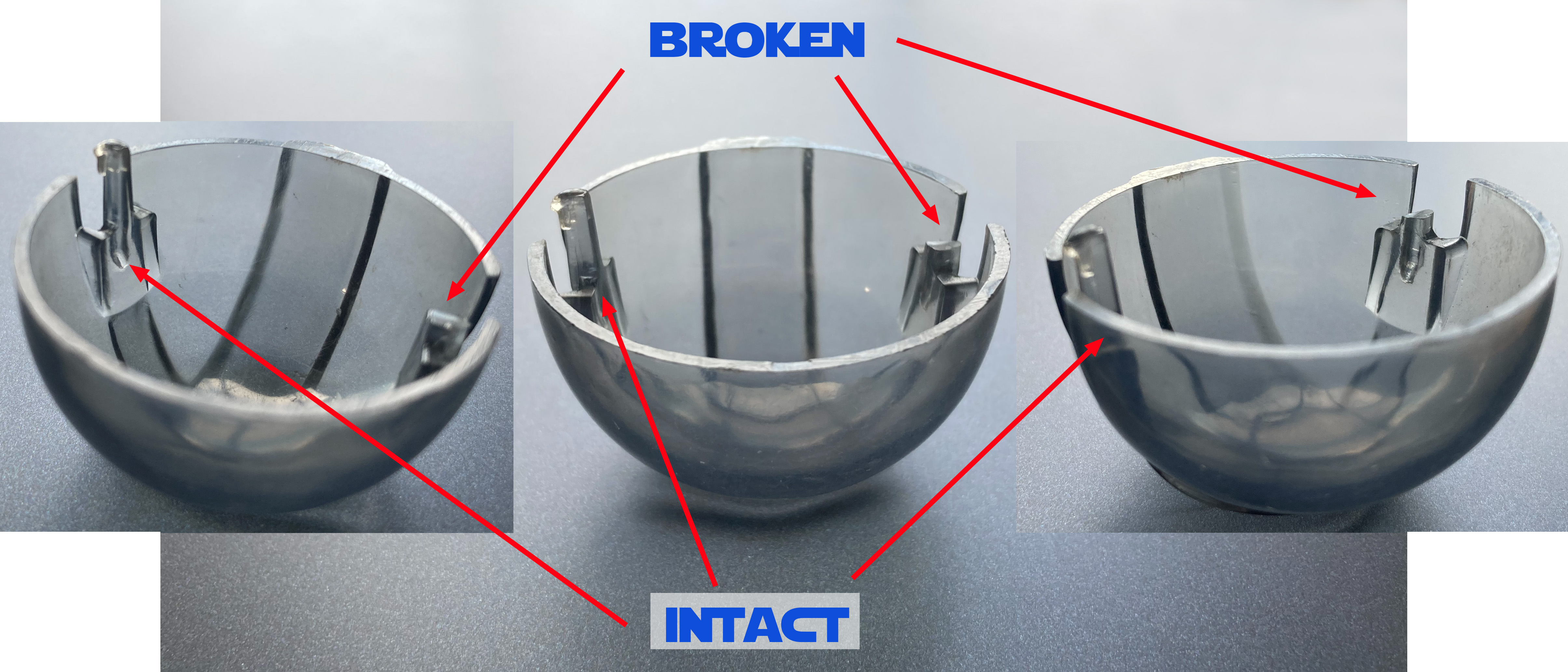 The canopy/dome of the MLC-3 is often missing. Should you find one that has its dome, make sure to check the tabs that hold it in place - they are often broken off.